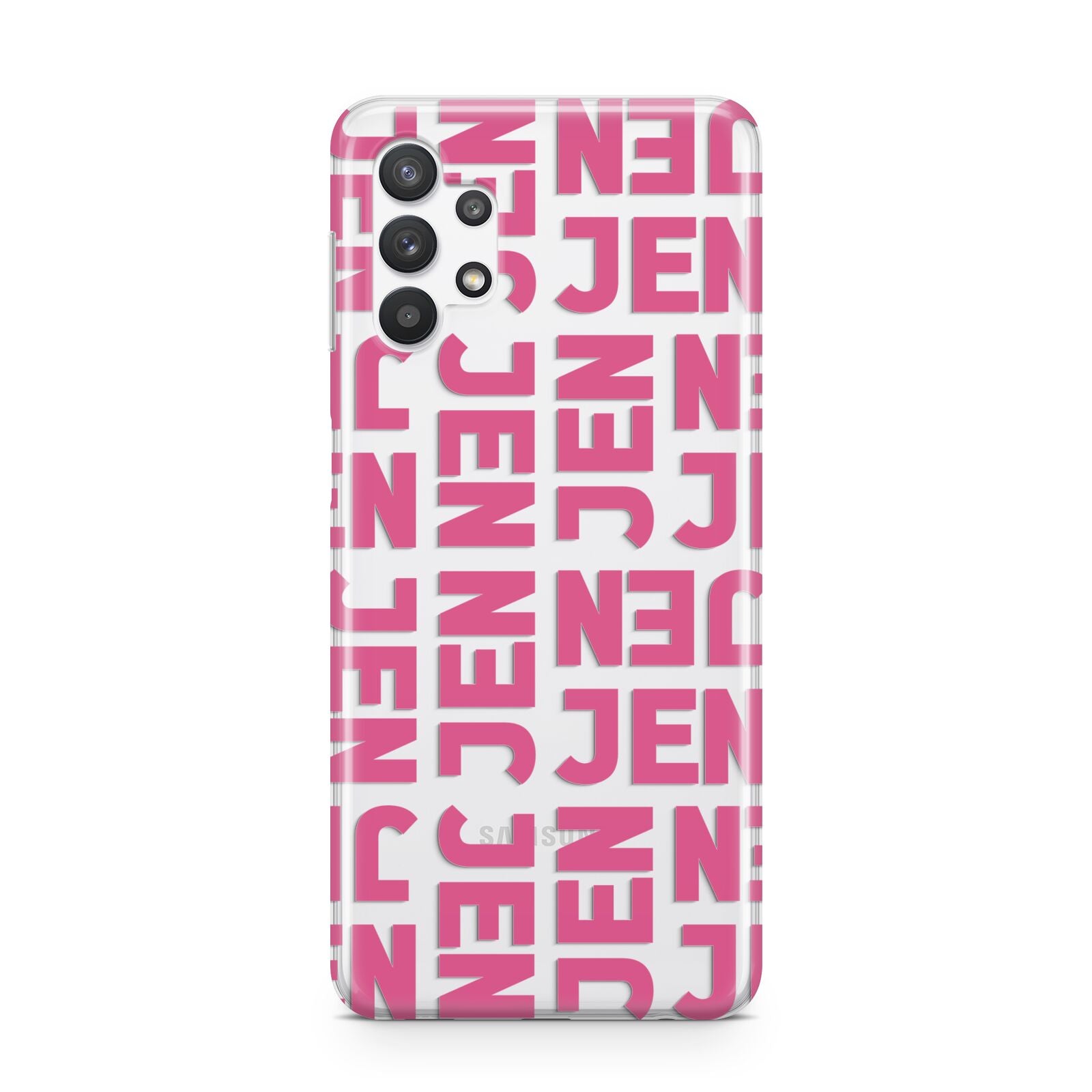 Bold Pink Repeating Name Samsung A32 5G Case