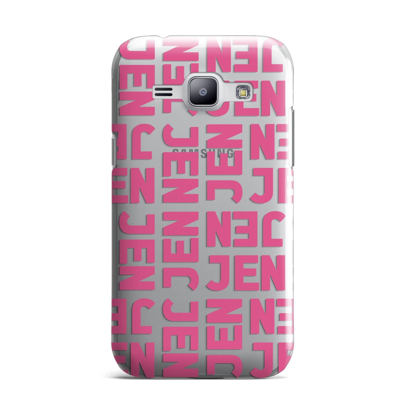 Bold Pink Repeating Name Samsung Galaxy J1 2015 Case