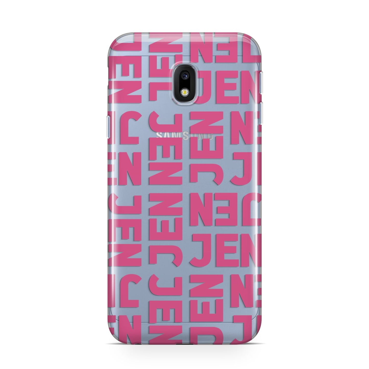 Bold Pink Repeating Name Samsung Galaxy J3 2017 Case