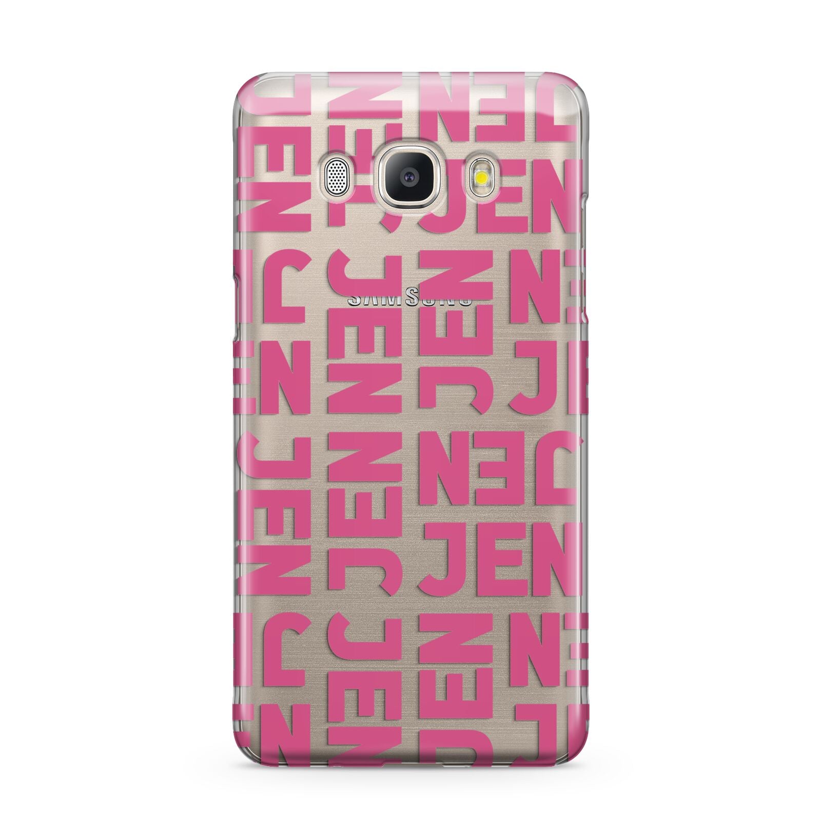 Bold Pink Repeating Name Samsung Galaxy J5 2016 Case