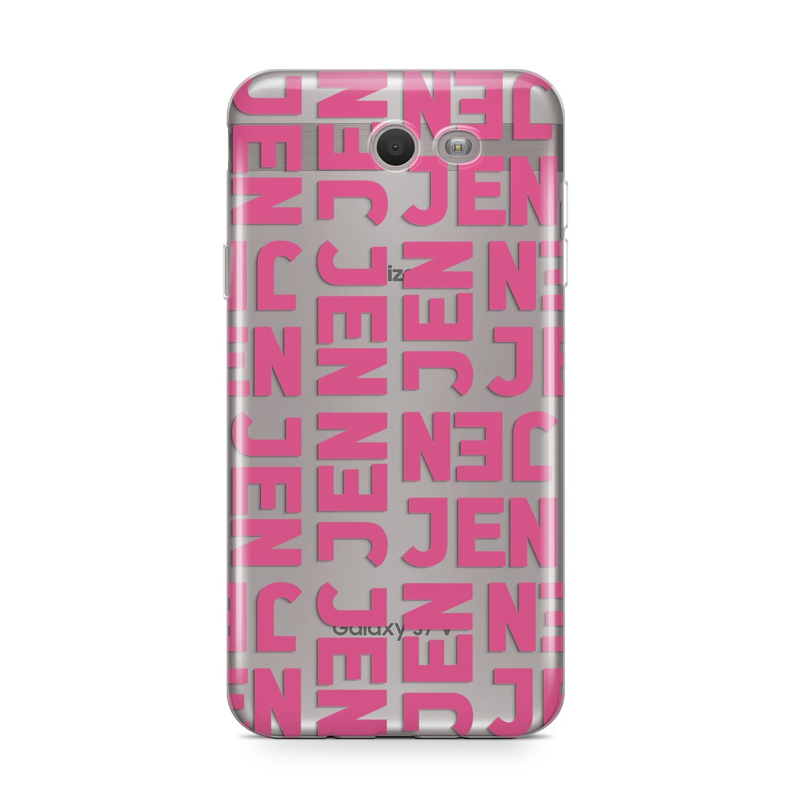 Bold Pink Repeating Name Samsung Galaxy J7 2017 Case