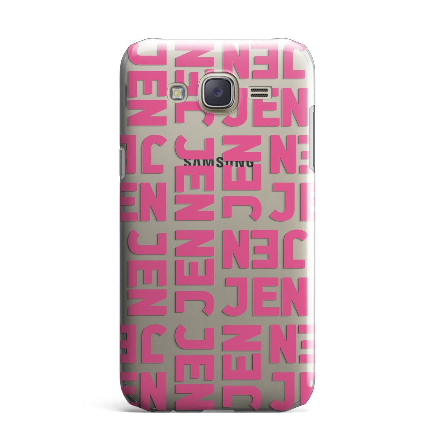 Bold Pink Repeating Name Samsung Galaxy J7 Case