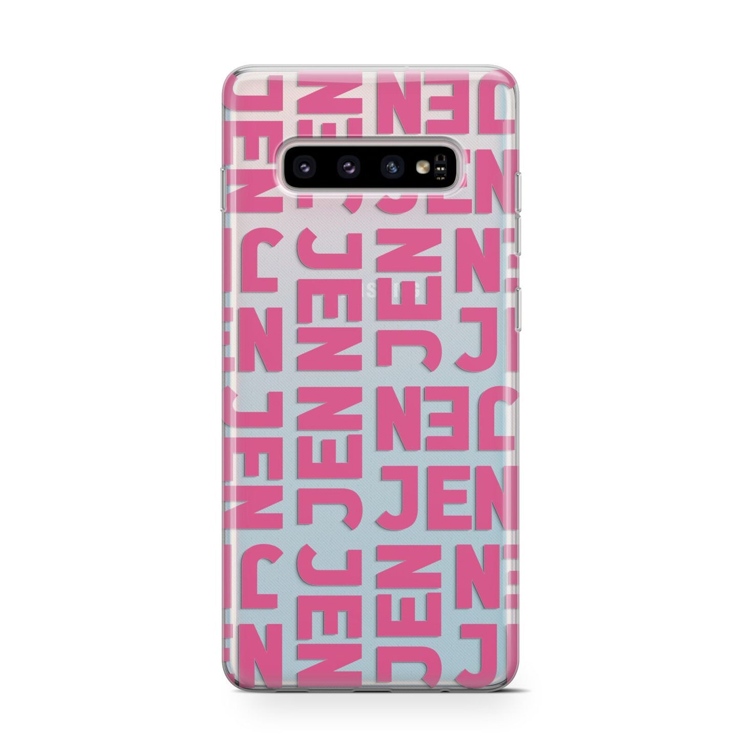 Bold Pink Repeating Name Samsung Galaxy S10 Case