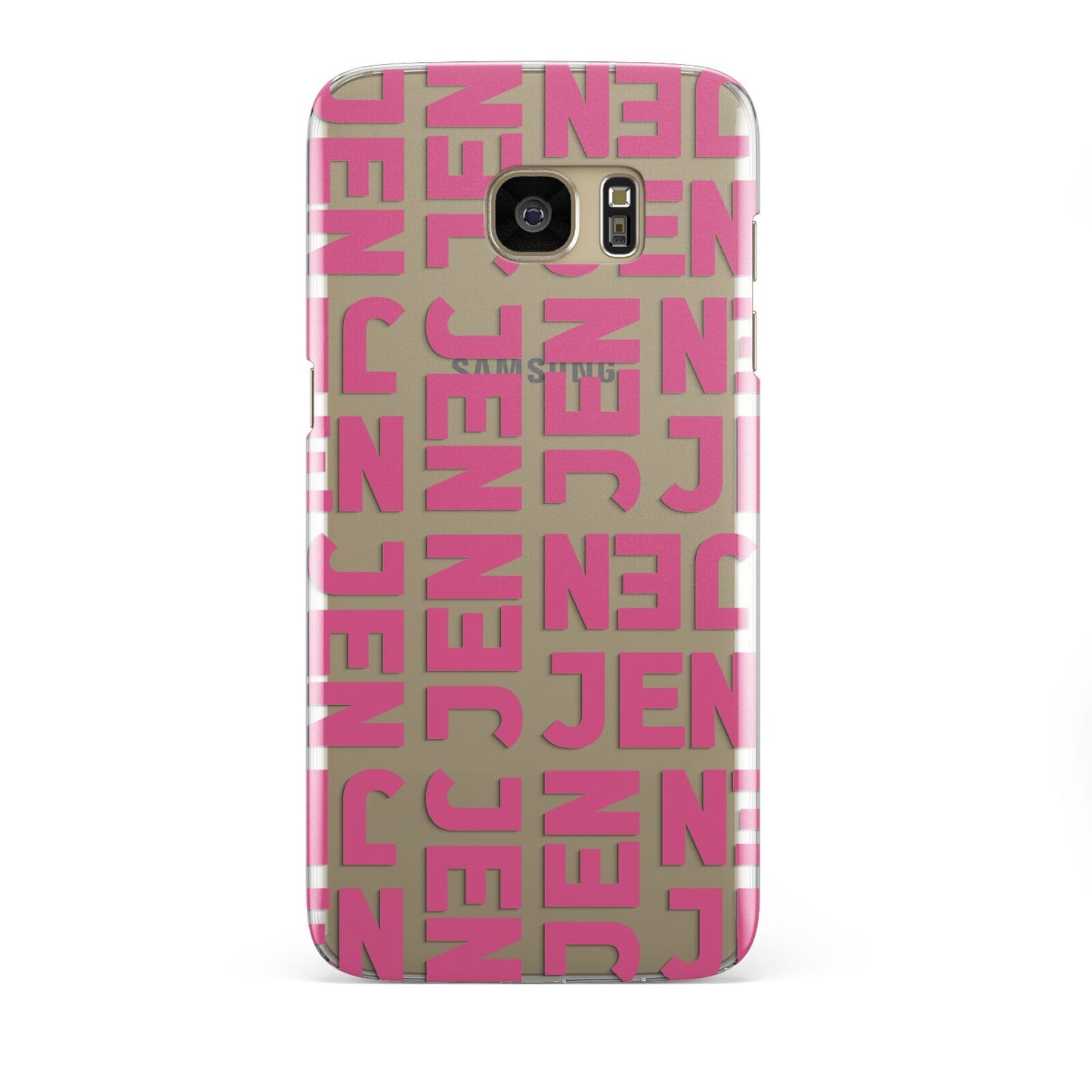 Bold Pink Repeating Name Samsung Galaxy S7 Edge Case