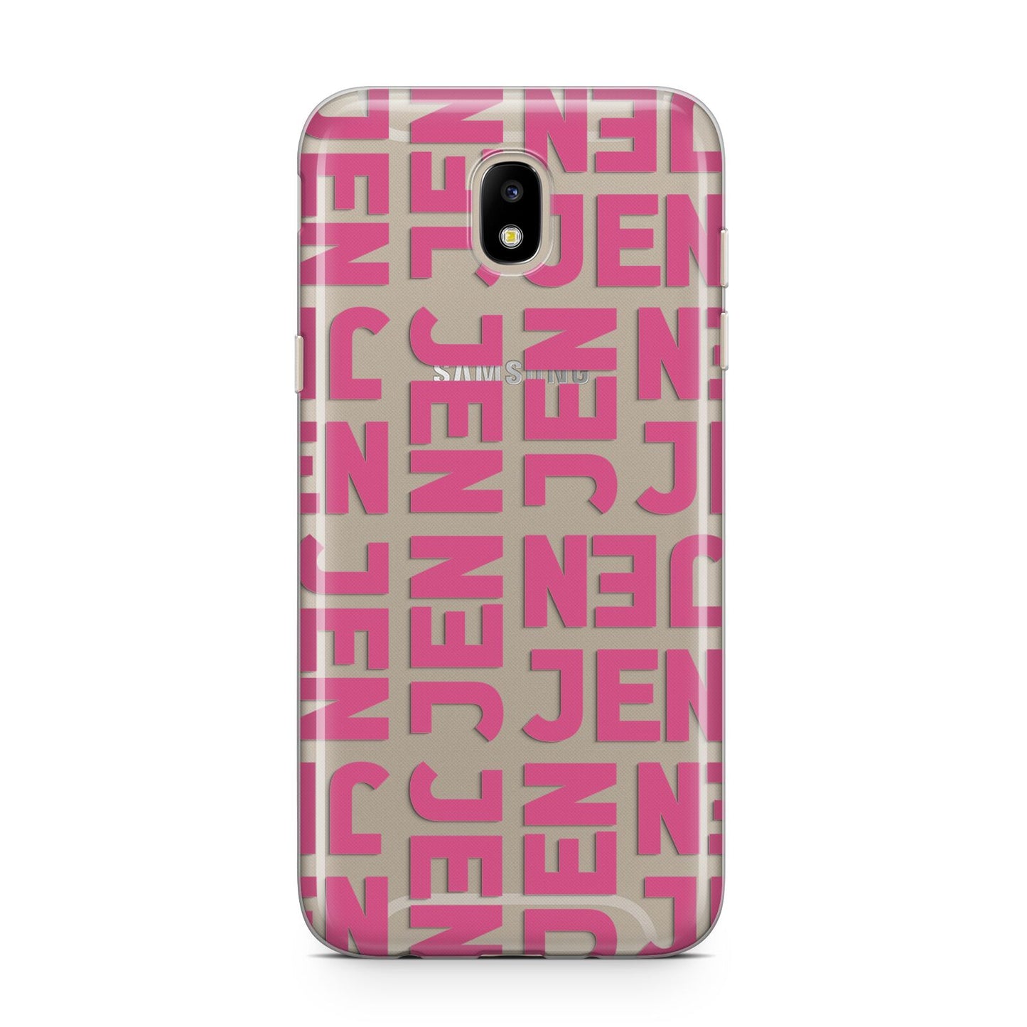 Bold Pink Repeating Name Samsung J5 2017 Case