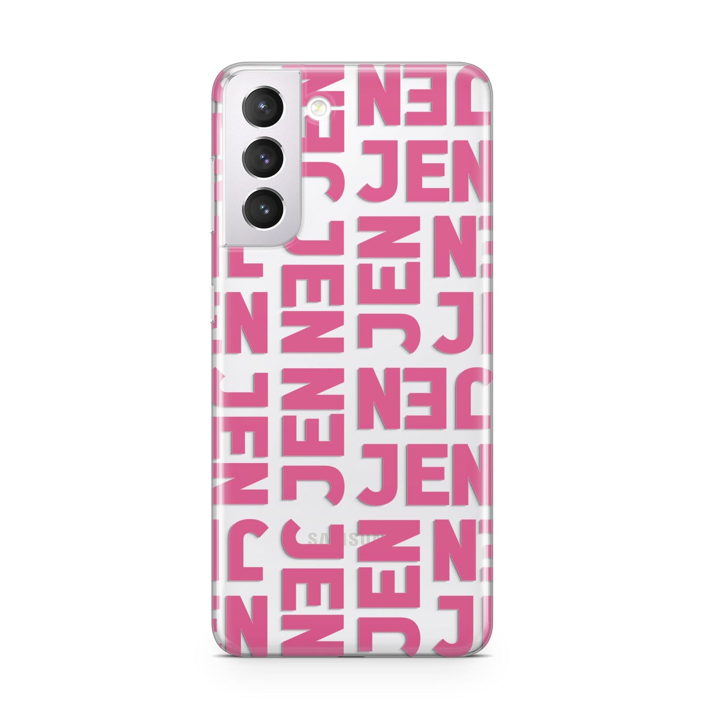 Bold Pink Repeating Name Samsung S21 Case