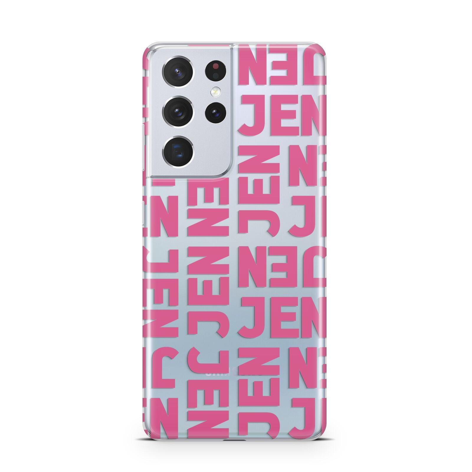 Bold Pink Repeating Name Samsung S21 Ultra Case