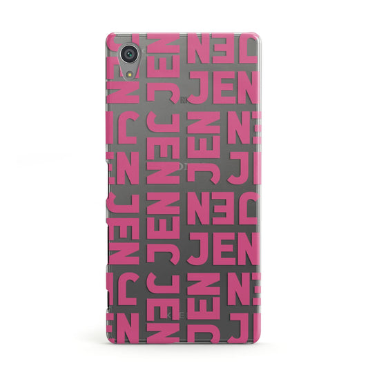 Bold Pink Repeating Name Sony Xperia Case