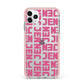 Bold Pink Repeating Name iPhone 11 Pro Max Impact Pink Edge Case