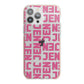 Bold Pink Repeating Name iPhone 13 Pro Max TPU Impact Case with Pink Edges