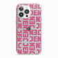 Bold Pink Repeating Name iPhone 13 Pro TPU Impact Case with Pink Edges