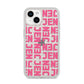 Bold Pink Repeating Name iPhone 14 Glitter Tough Case Starlight