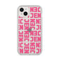 Bold Pink Repeating Name iPhone 14 Plus Clear Tough Case Starlight