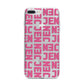 Bold Pink Repeating Name iPhone 7 Plus Bumper Case on Silver iPhone