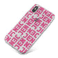 Bold Pink Repeating Name iPhone X Bumper Case on Silver iPhone