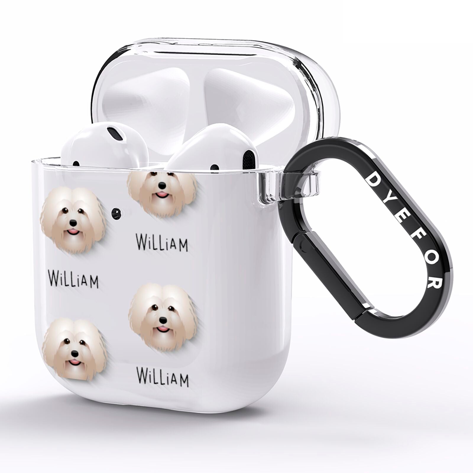 Bolognese Icon with Name AirPods Clear Case Side Image