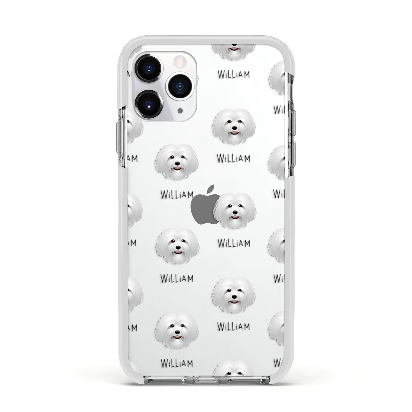 Bolognese Icon with Name Apple iPhone 11 Pro in Silver with White Impact Case