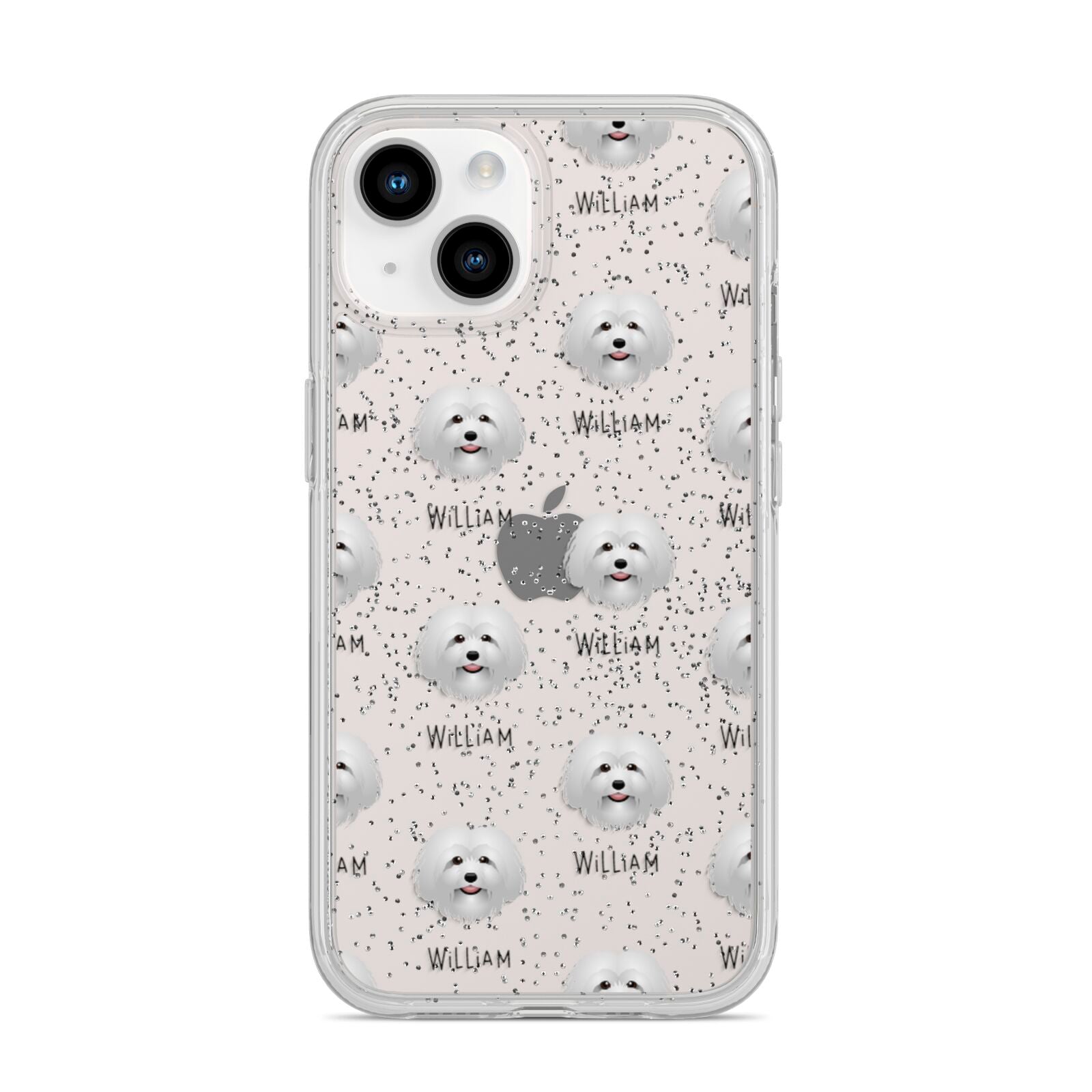 Bolognese Icon with Name iPhone 14 Glitter Tough Case Starlight