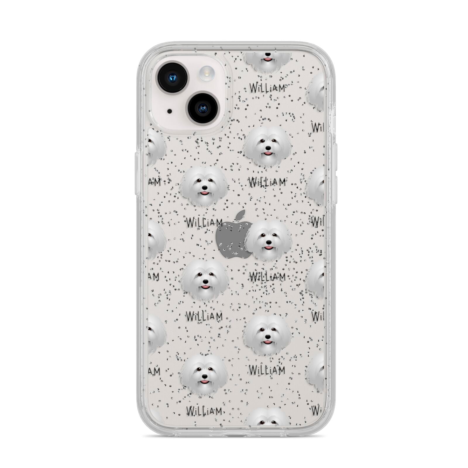 Bolognese Icon with Name iPhone 14 Plus Glitter Tough Case Starlight