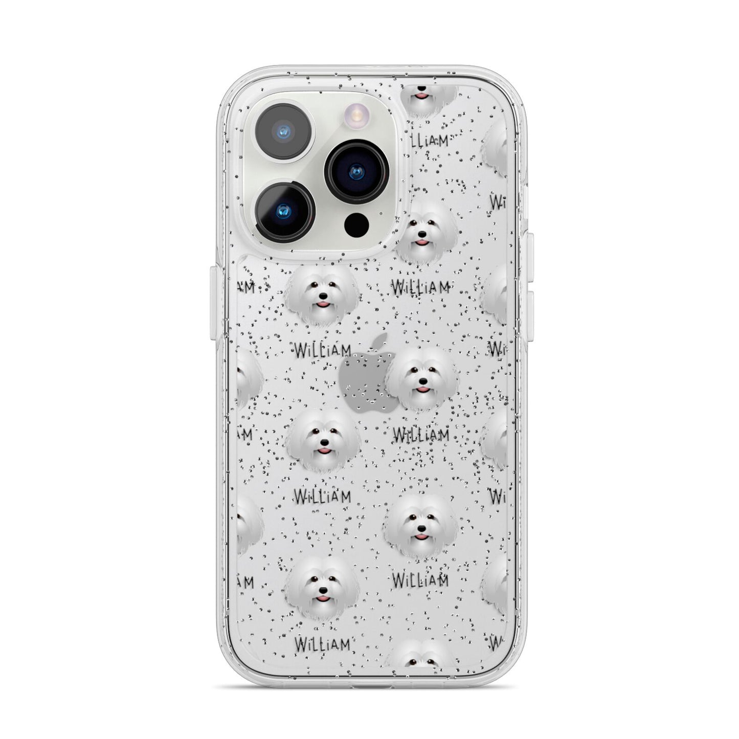 Bolognese Icon with Name iPhone 14 Pro Glitter Tough Case Silver