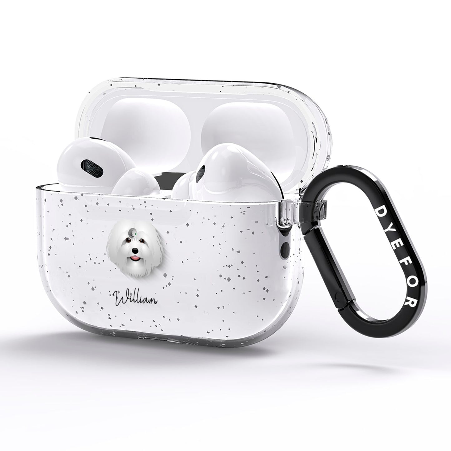 Bolognese Personalised AirPods Pro Glitter Case Side Image