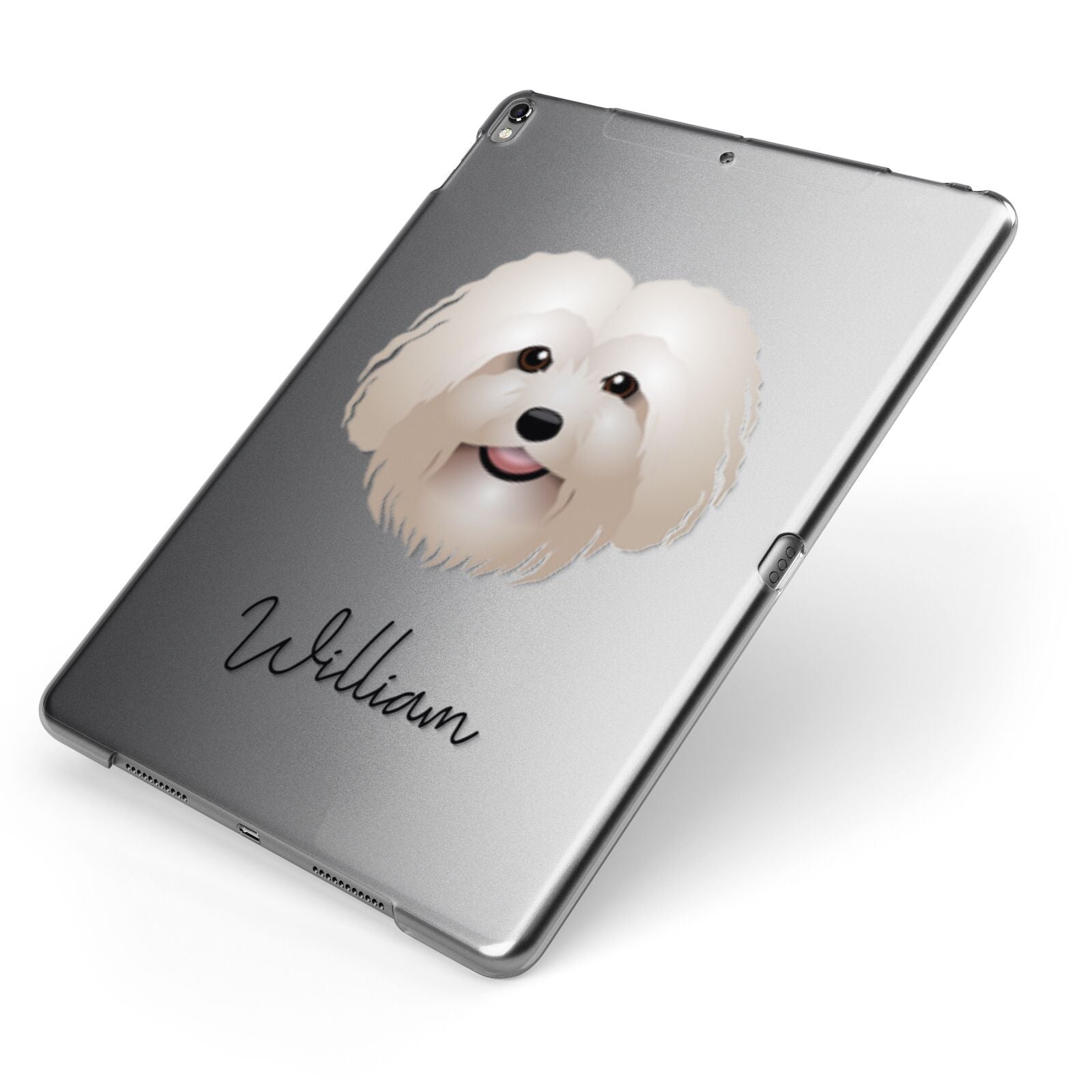 Bolognese Personalised Apple iPad Case on Grey iPad Side View