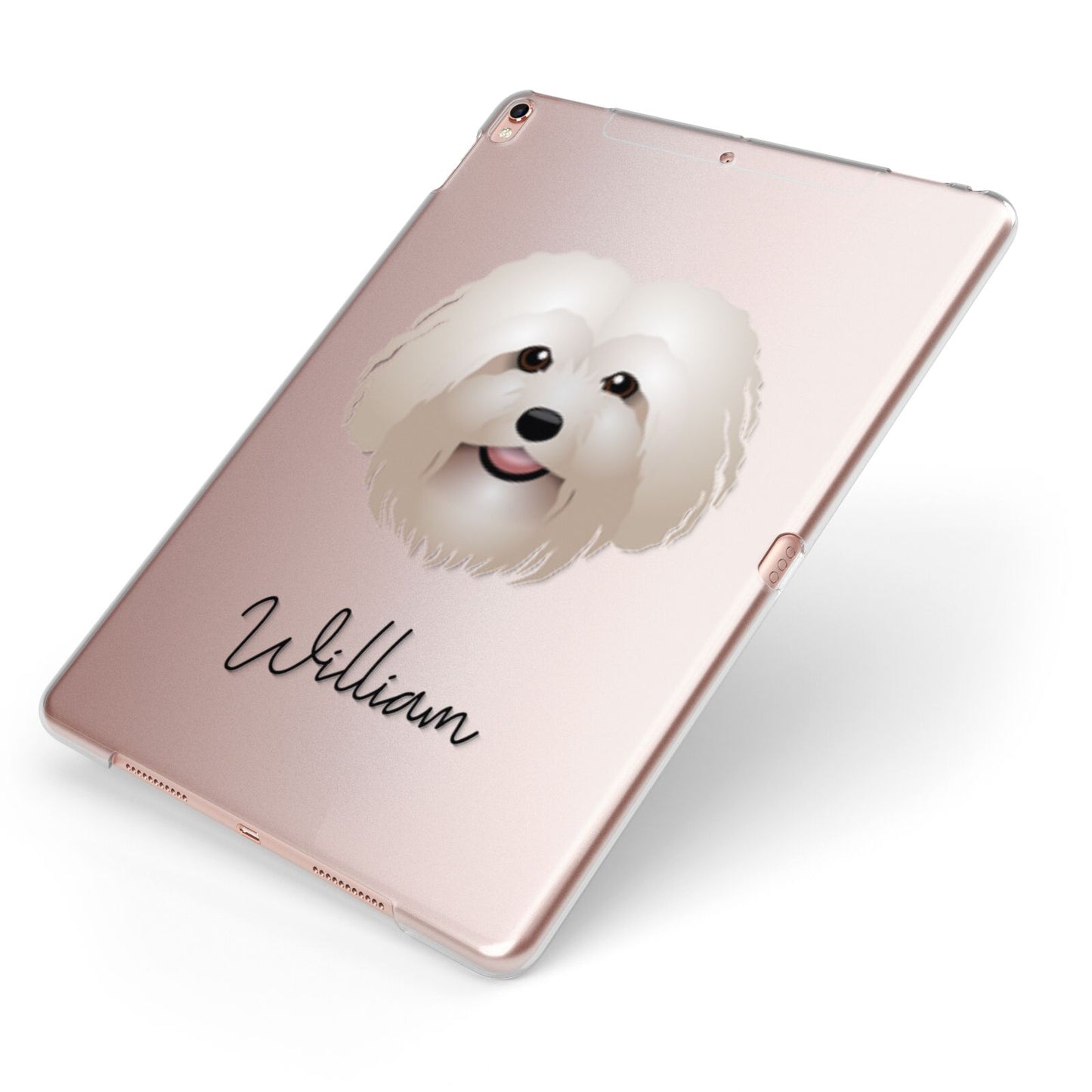 Bolognese Personalised Apple iPad Case on Rose Gold iPad Side View