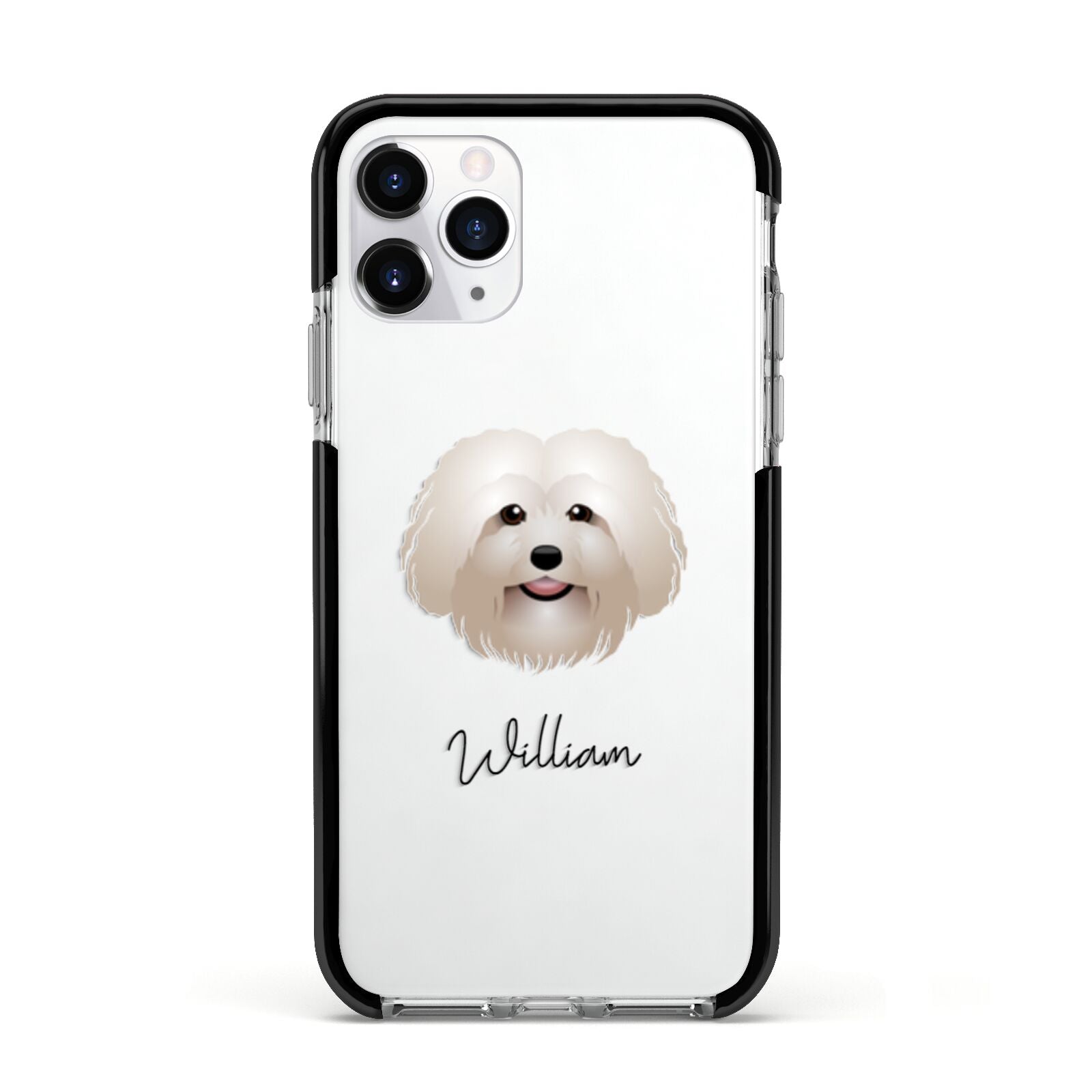 Bolognese Personalised Apple iPhone 11 Pro in Silver with Black Impact Case