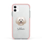 Bolognese Personalised Apple iPhone 11 in White with Pink Impact Case