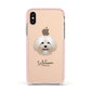 Bolognese Personalised Apple iPhone Xs Impact Case Pink Edge on Gold Phone