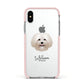 Bolognese Personalised Apple iPhone Xs Impact Case Pink Edge on Silver Phone