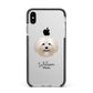 Bolognese Personalised Apple iPhone Xs Max Impact Case Black Edge on Silver Phone