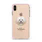 Bolognese Personalised Apple iPhone Xs Max Impact Case Pink Edge on Gold Phone
