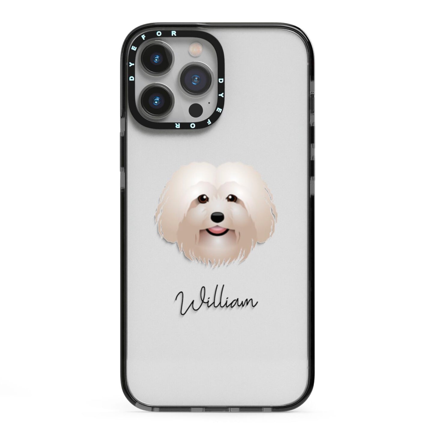 Bolognese Personalised iPhone 13 Pro Max Black Impact Case on Silver phone