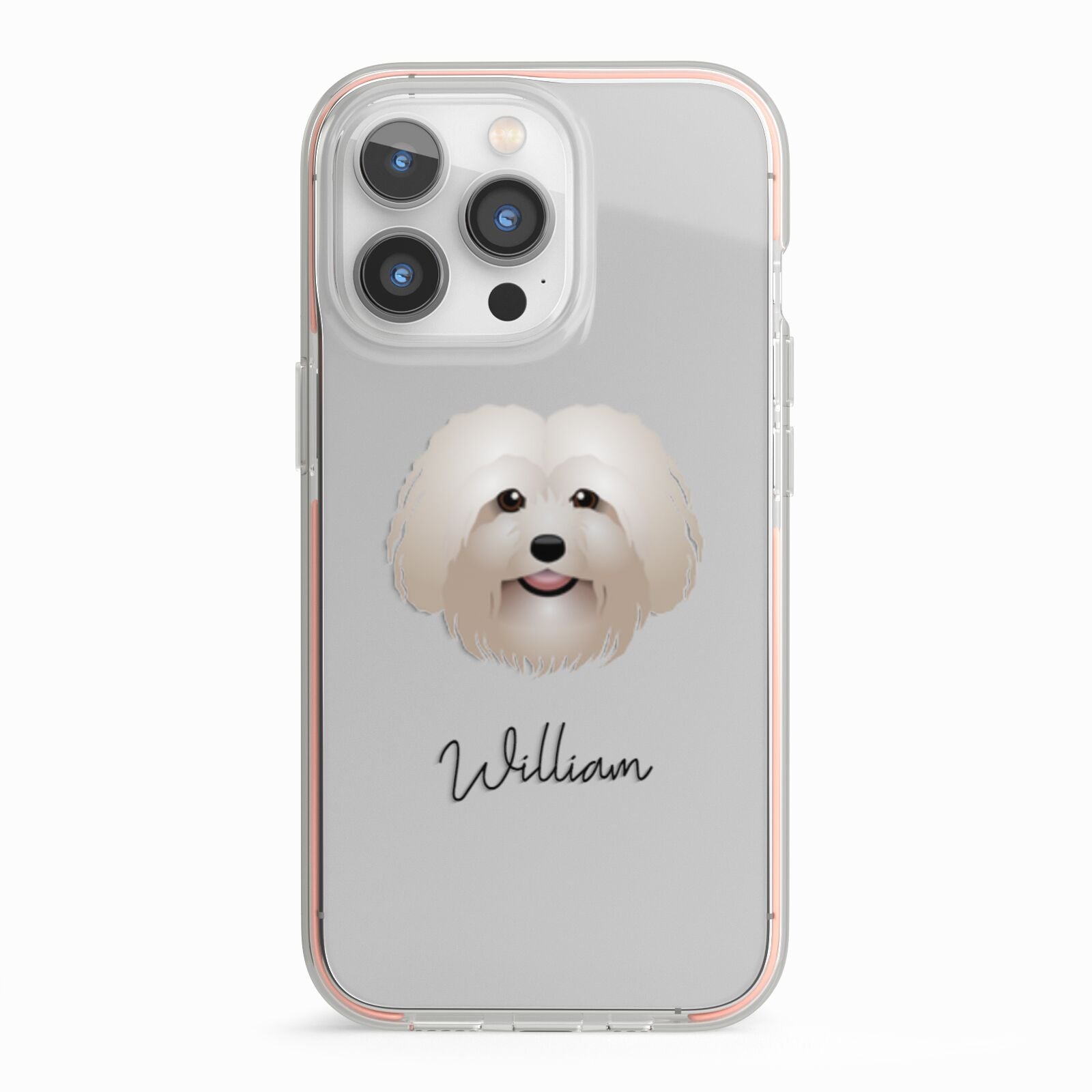 Bolognese Personalised iPhone 13 Pro TPU Impact Case with Pink Edges