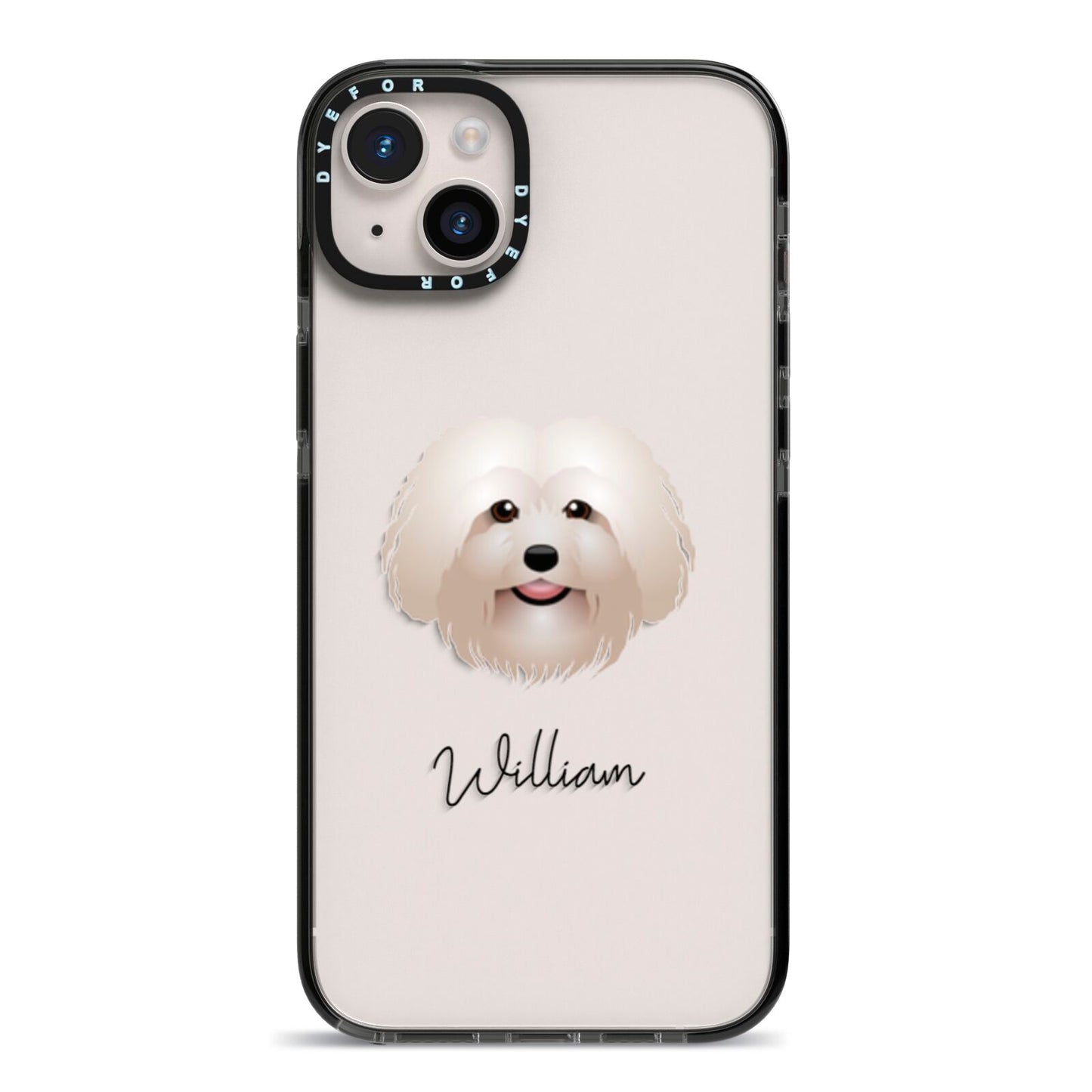 Bolognese Personalised iPhone 14 Plus Black Impact Case on Silver phone