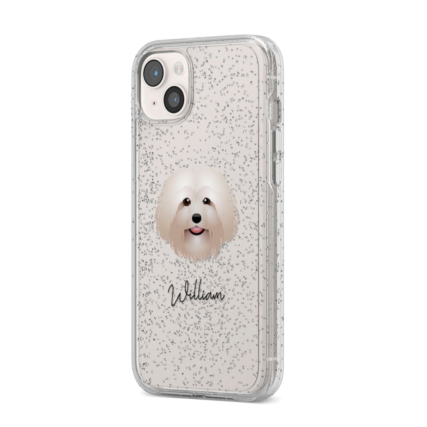 Bolognese Personalised iPhone 14 Plus Glitter Tough Case Starlight Angled Image