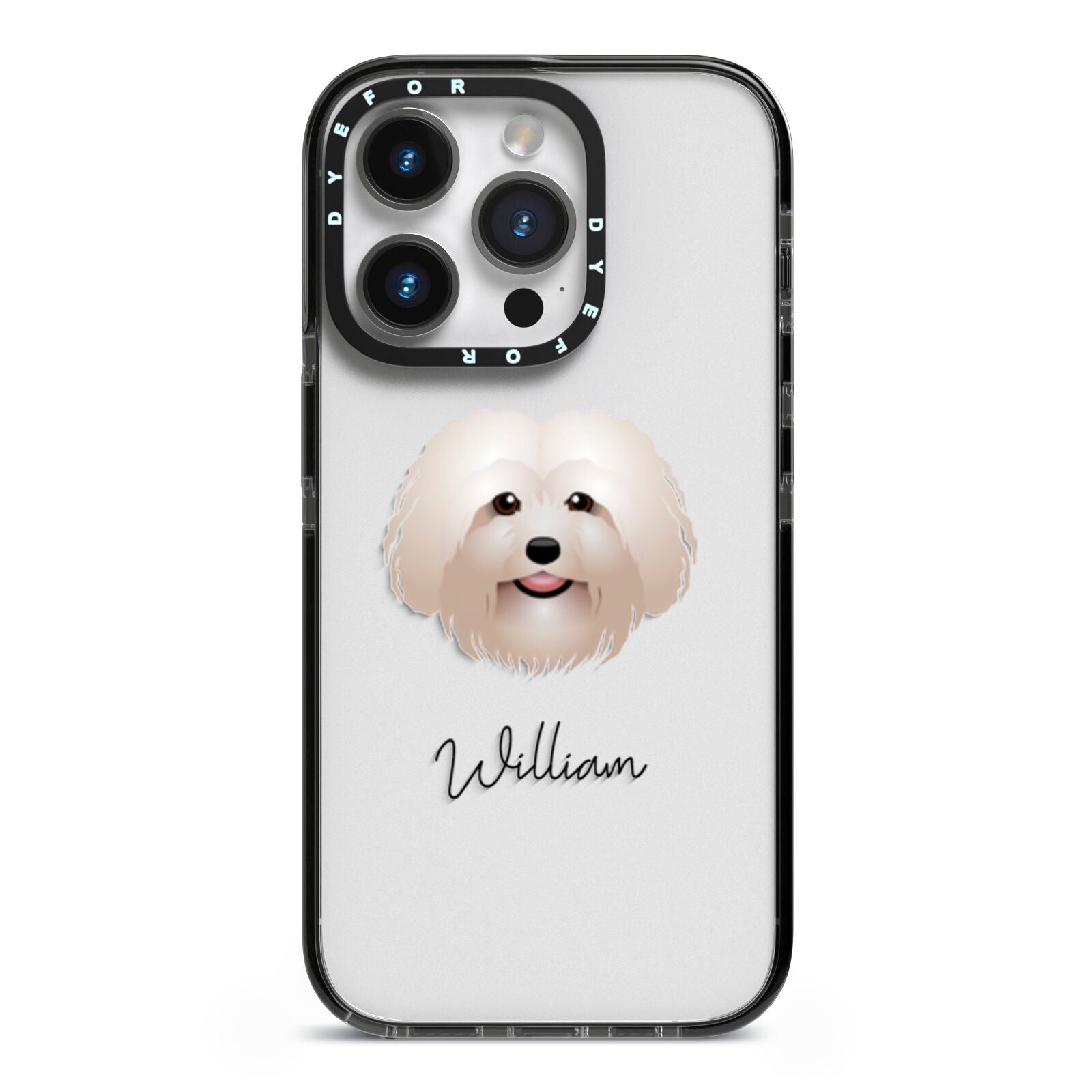 Bolognese Personalised iPhone 14 Pro Black Impact Case on Silver phone