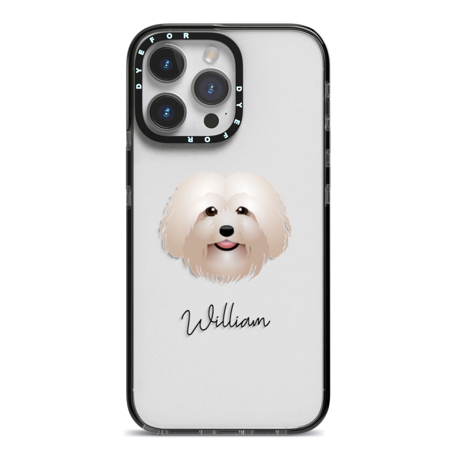 Bolognese Personalised iPhone 14 Pro Max Black Impact Case on Silver phone