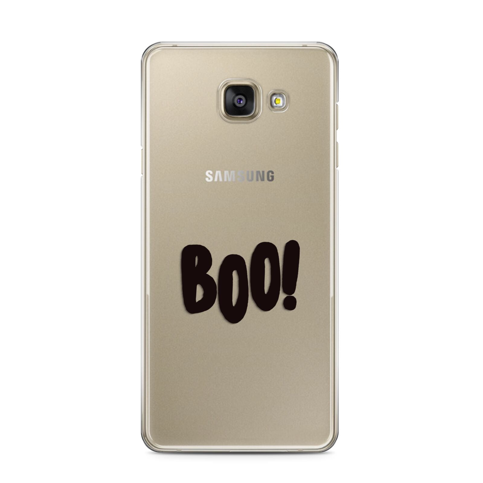 Boo Black Samsung Galaxy A3 2016 Case on gold phone