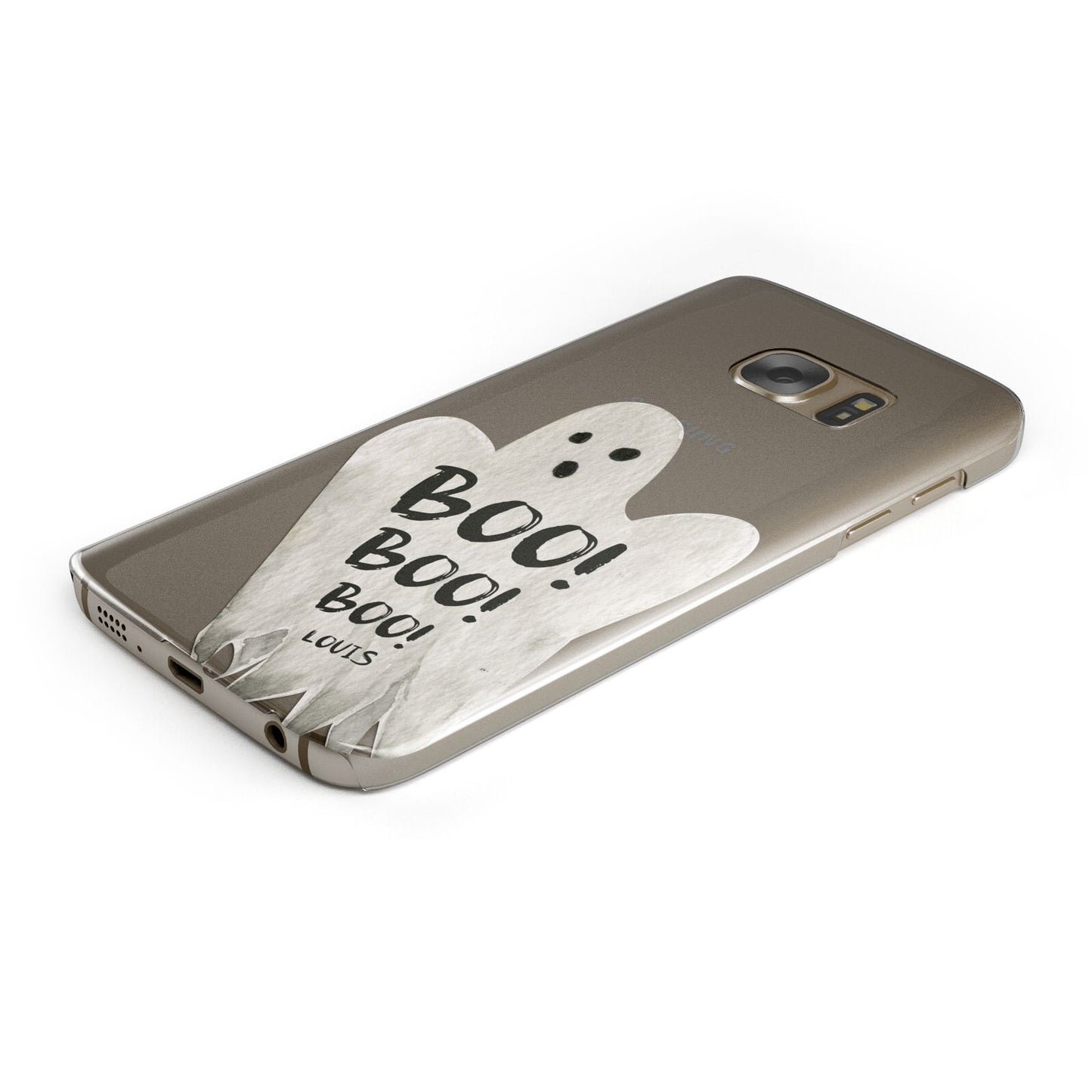 Boo Ghost Custom Protective Samsung Galaxy Case Angled Image