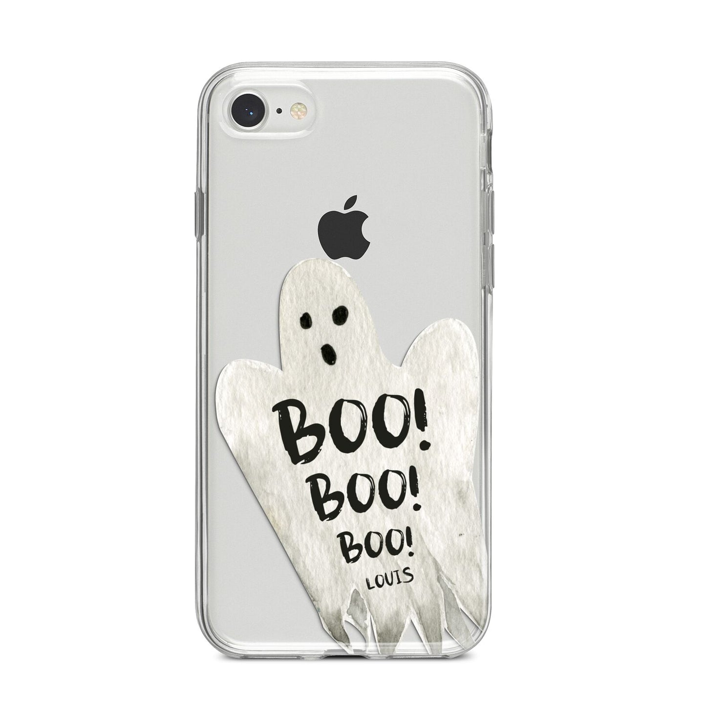 Boo Ghost Custom iPhone 8 Bumper Case on Silver iPhone