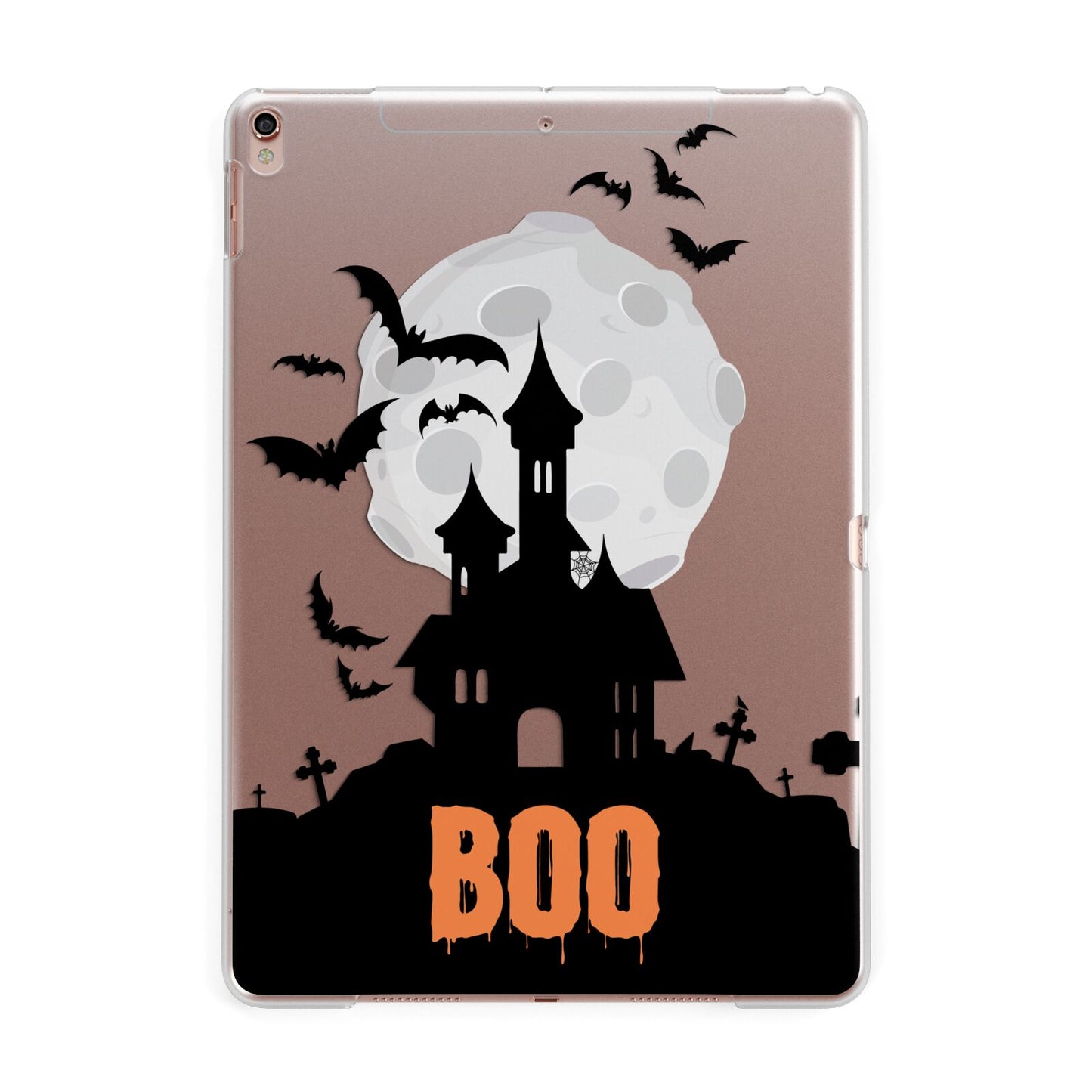 Boo Gothic Black Halloween Apple iPad Rose Gold Case