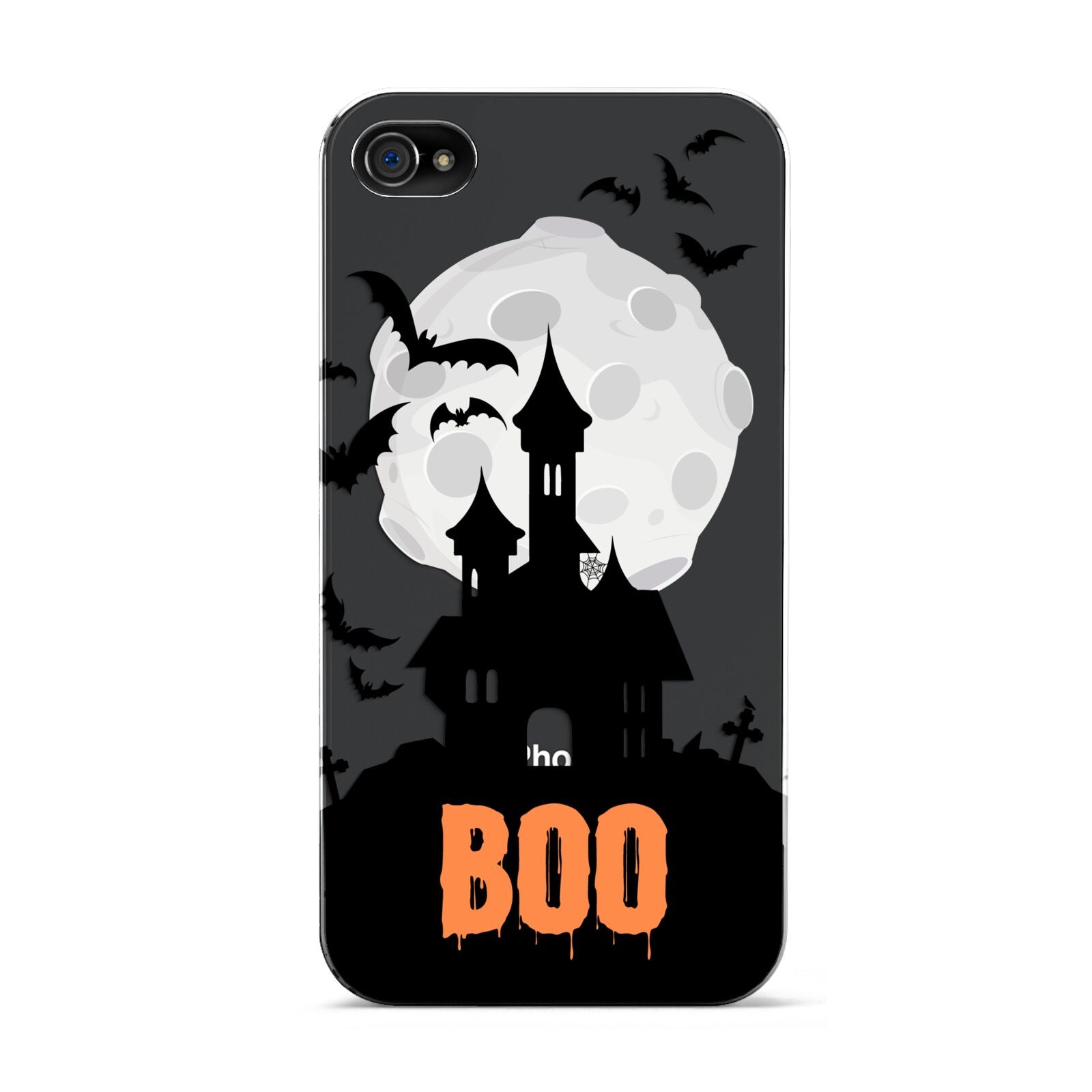 Boo Gothic Black Halloween Apple iPhone 4s Case