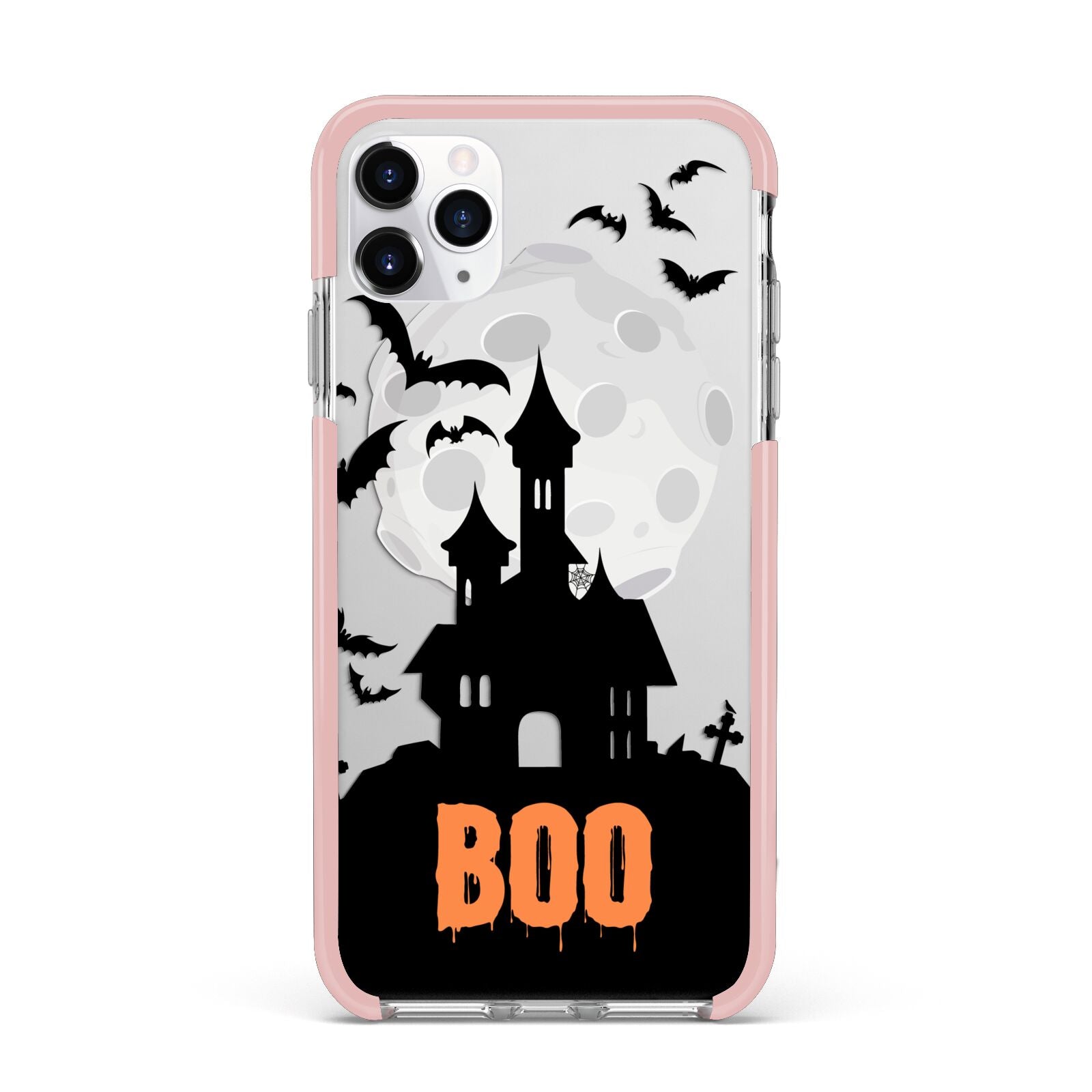 Boo Gothic Black Halloween iPhone 11 Pro Max Impact Pink Edge Case