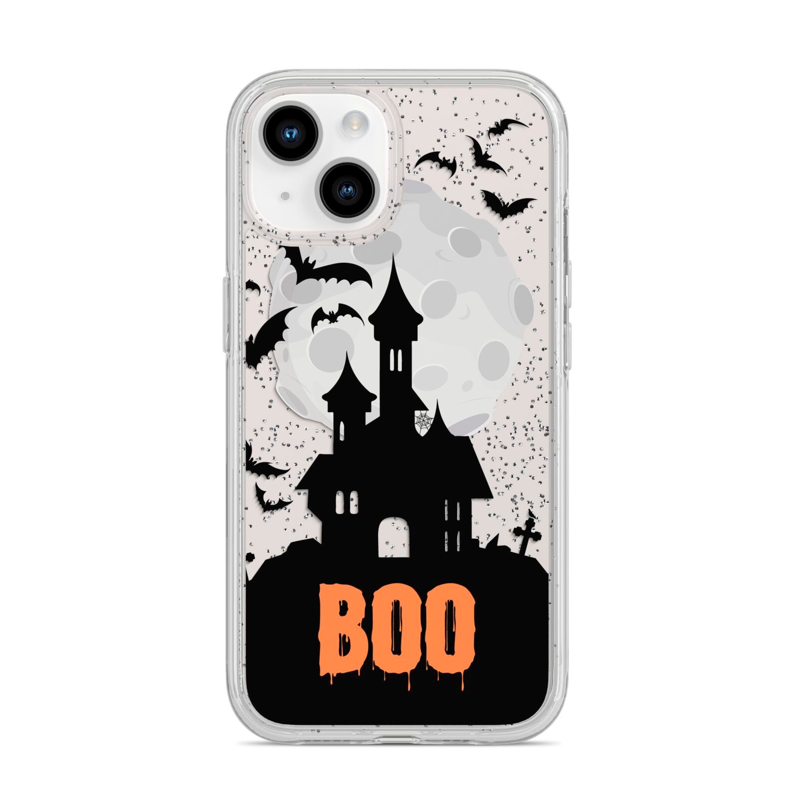 Boo Gothic Black Halloween iPhone 14 Glitter Tough Case Starlight