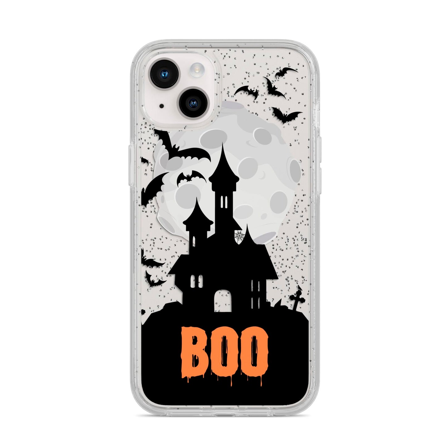 Boo Gothic Black Halloween iPhone 14 Plus Glitter Tough Case Starlight