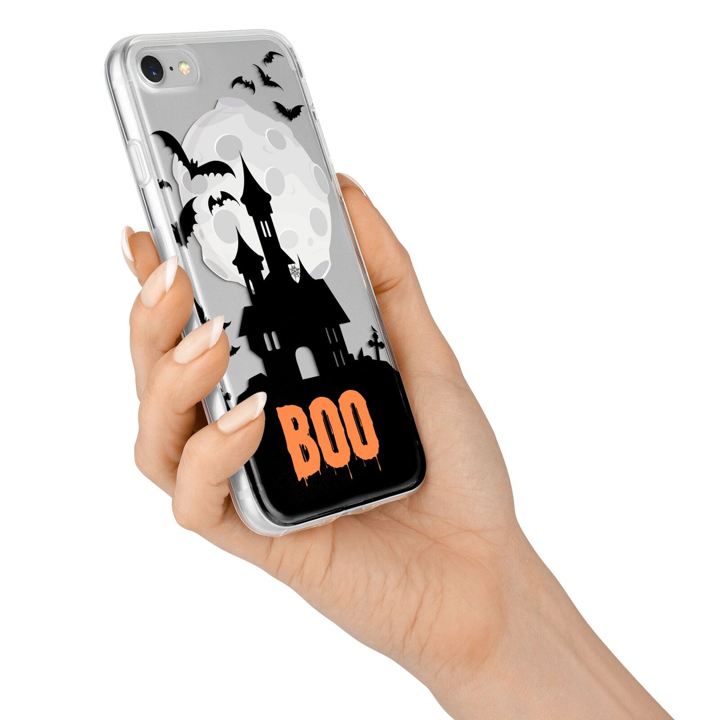 Boo Gothic Black Halloween iPhone 7 Bumper Case on Silver iPhone Alternative Image