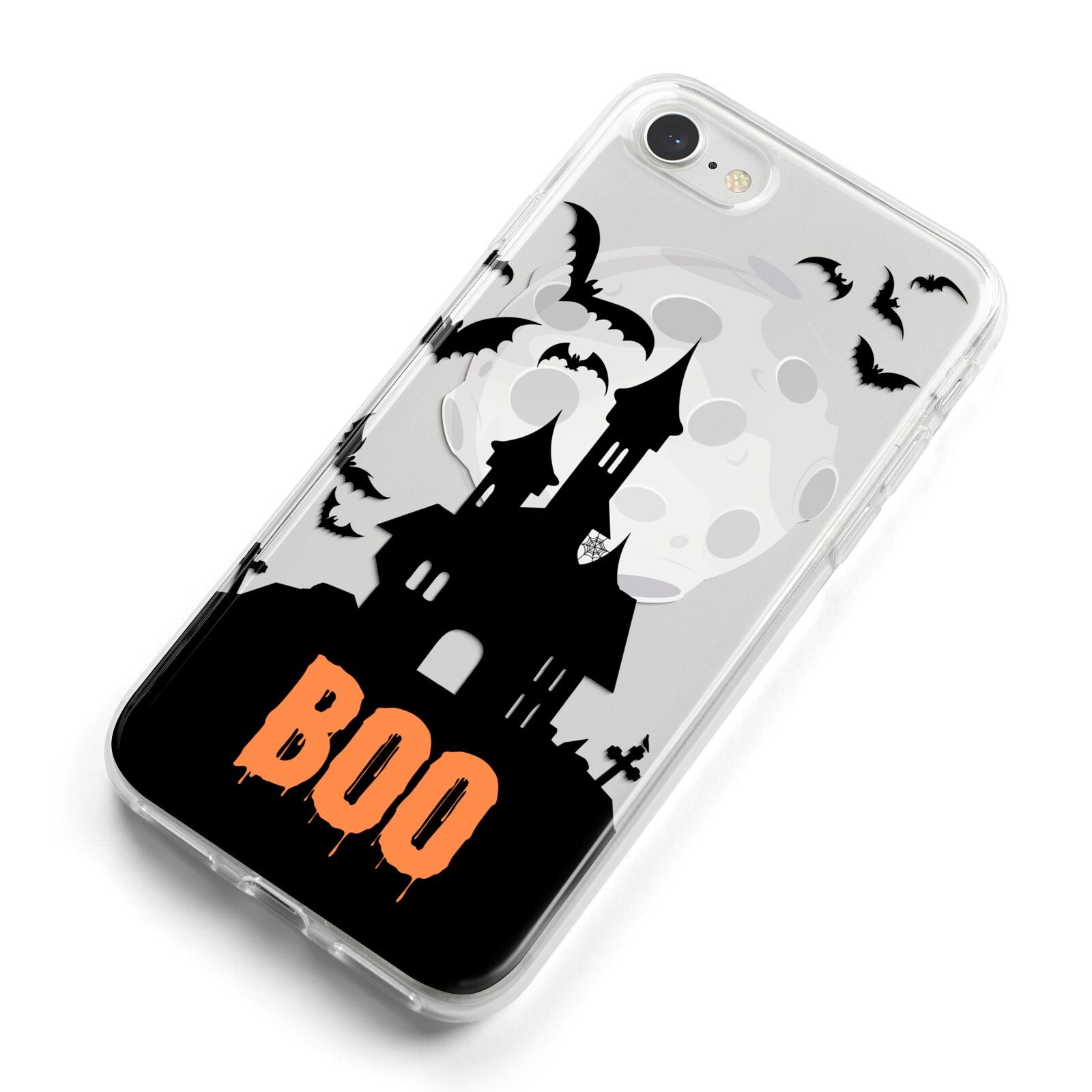 Boo Gothic Black Halloween iPhone 8 Bumper Case on Silver iPhone Alternative Image