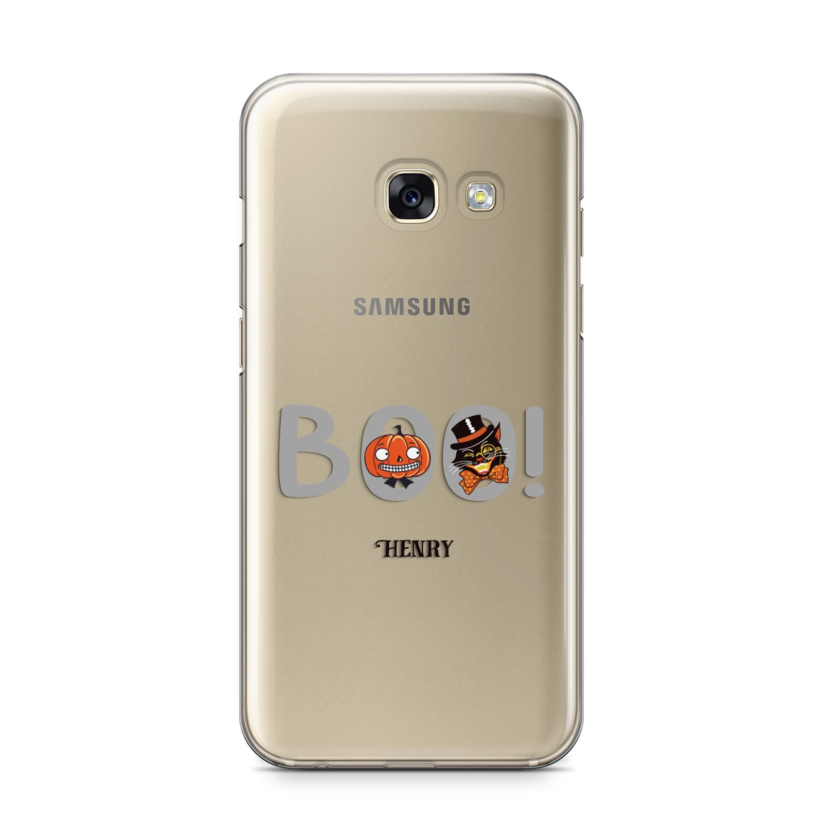 Boo Personalised Samsung Galaxy A3 2017 Case on gold phone